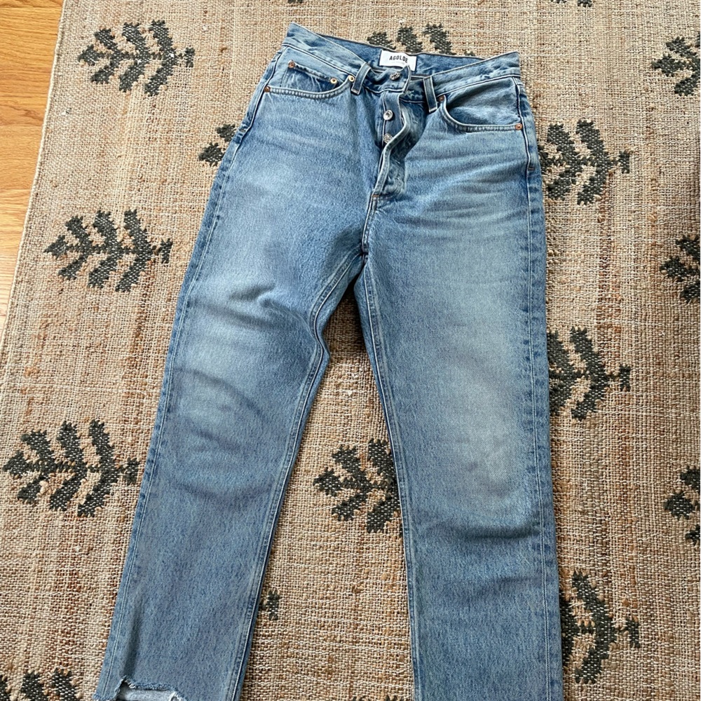 Agolde Riley High Rise Straight Crop Jeans 26 Zephyr wash